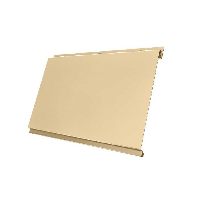Металлический сайдинг Grand Line Вертикаль 0.45 мм classic Drap ST с пленкой RAL 1014 светлая слоновая кость