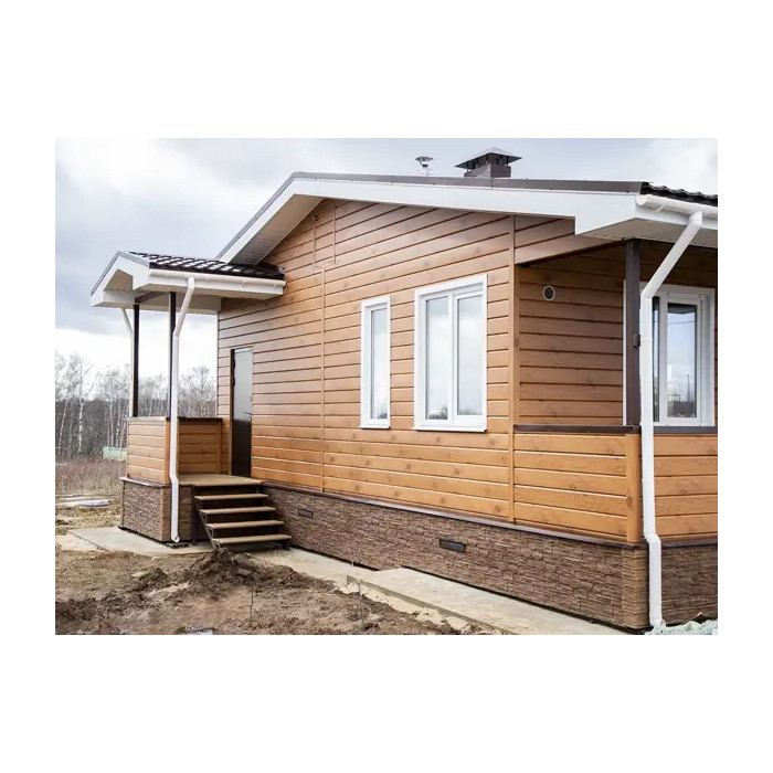 Металлический сайдинг Grand Line Вертикаль 0.45 мм classic Print Elite с пленкой Honey Wood фото 2