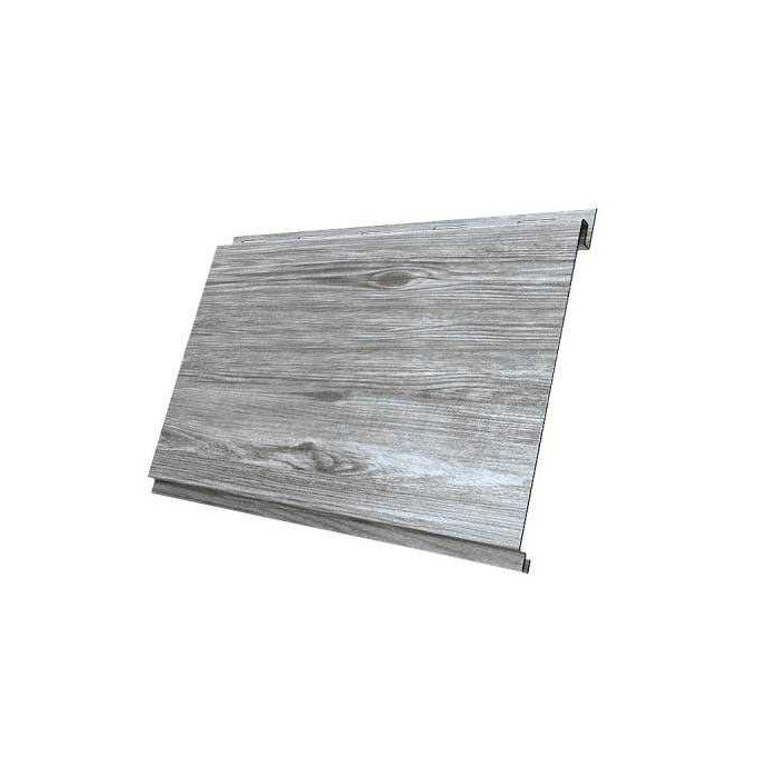 Металлический сайдинг Grand Line Вертикаль 0.45 мм classic Print Premium с пленкой Silver Wood