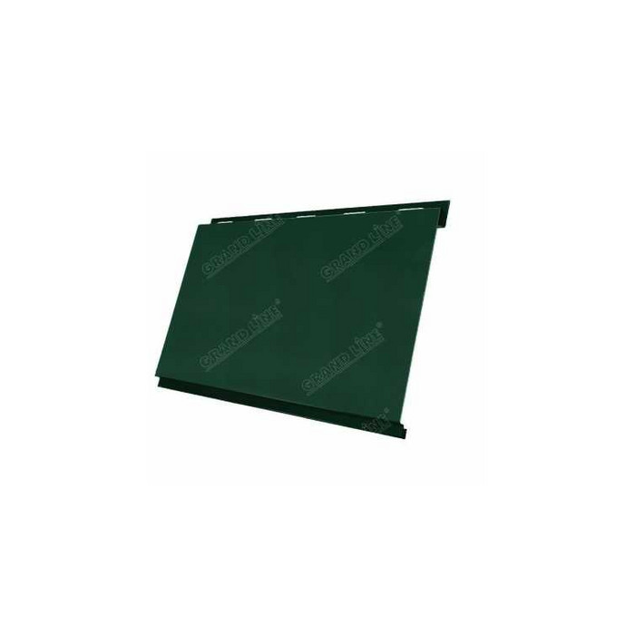 Металлический сайдинг Grand Line Вертикаль 0.5 мм classic GreenCoat Pural BT, matt с пленкой RR 11 темно-зеленый (RAL 6020 хромовая зелень)