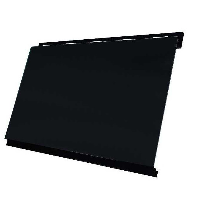 Металлический сайдинг Grand Line Вертикаль 0.5 мм classic GreenCoat Pural BT, matt с пленкой RR 33 черный (RAL 9005 черный)