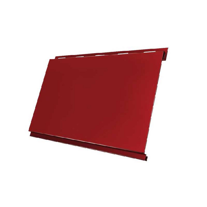 Металлический сайдинг Grand Line Вертикаль 0.5 мм classic Satin с пленкой RAL 3011 коричнево-красный