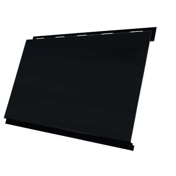 Металлический сайдинг Grand Line Вертикаль 0.5 мм classic Satin с пленкой RAL 9005 черный
