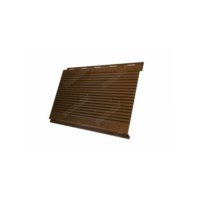 Металлический сайдинг Grand Line Вертикаль 0.45 мм gofr Print Elite с пленкой Antique Wood