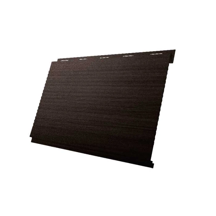 Металлический сайдинг Grand Line Вертикаль 0.45 мм gofr Print Elite с пленкой Coffee Wood