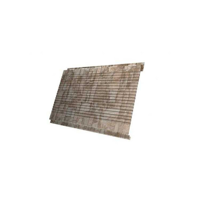 Металлический сайдинг Grand Line Вертикаль 0.45 мм gofr Print Elite с пленкой Fine Stone