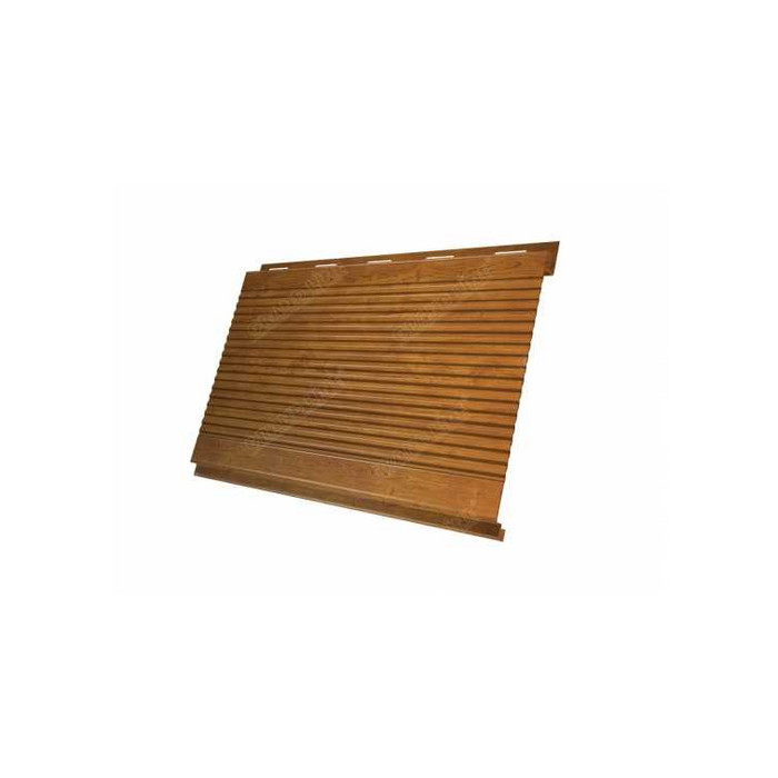 Металлический сайдинг Grand Line Вертикаль 0.45 мм gofr Print Elite с пленкой Golden Wood