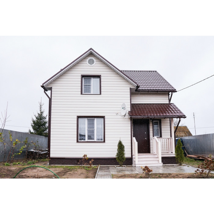 Металлический сайдинг Grand Line Вертикаль 0.45 мм gofr Print Elite с пленкой Milky Wood фото 2