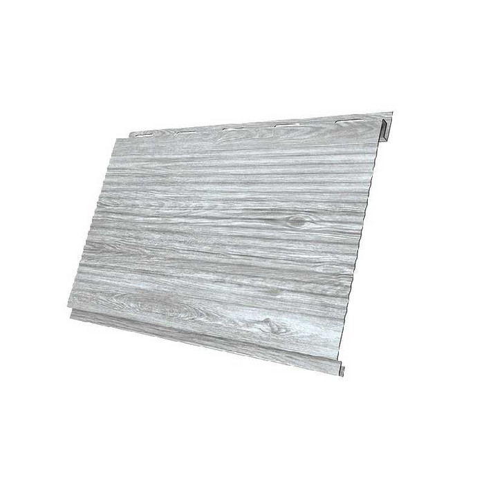Металлический сайдинг Grand Line Вертикаль 0.45 мм gofr Print Elite с пленкой Milky Wood