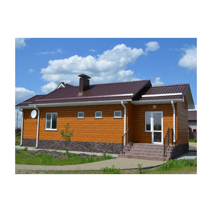 Металлический сайдинг Grand Line Вертикаль 0.45 мм gofr Print Elite с пленкой Nutwood фото 2