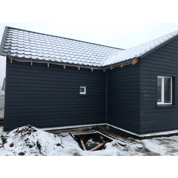 Металлический сайдинг Grand Line Вертикаль 0.5 мм classic Velur с пленкой RAL 6020 хромовая зелень фото 2