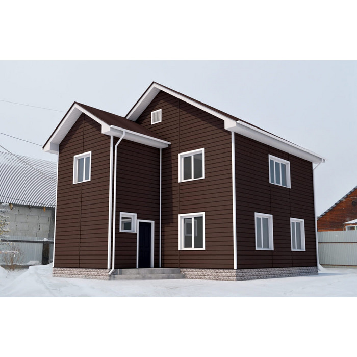Металлический сайдинг Grand Line Вертикаль 0.5 мм line PurPro Matt 275 RAL 8017 шоколад фото 2