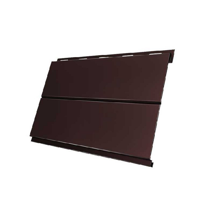 Металлический сайдинг Grand Line Вертикаль 0.5 мм line PurPro Matt 275 RAL 8017 шоколад