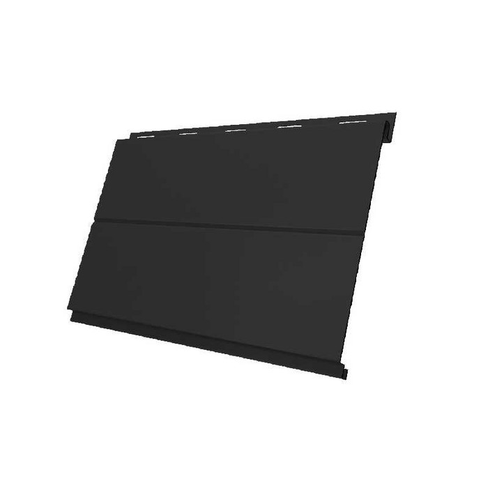 Металлический сайдинг Grand Line Вертикаль 0.5 мм line Rooftop Matte с пленкой RAL 9005 черный