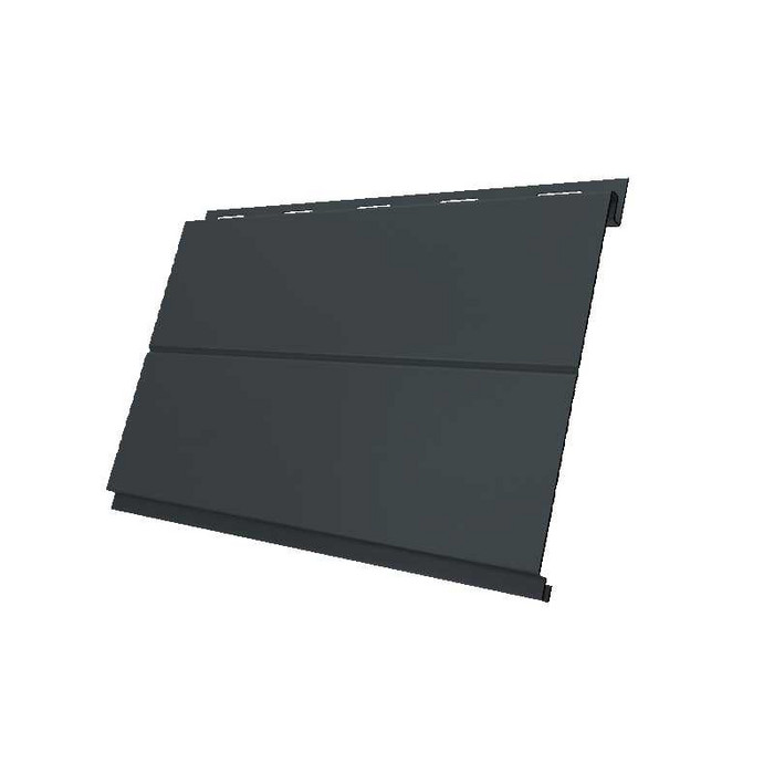 Металлический сайдинг Grand Line Вертикаль 0.5 мм Satin с пленкой RAL 7016 антрацитово-серый