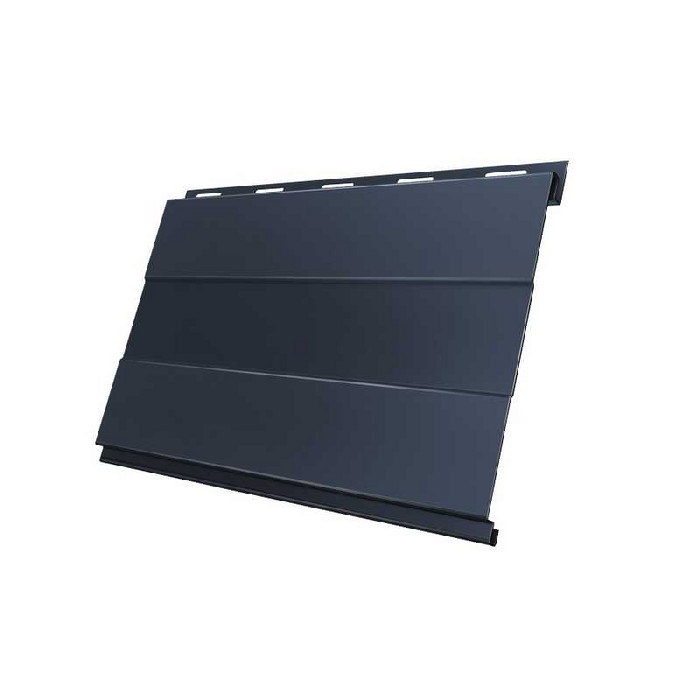 Металлический сайдинг Grand Line Вертикаль 0.5 мм prof Rooftop Matte с пленкой RAL 7024 мокрый асфальт