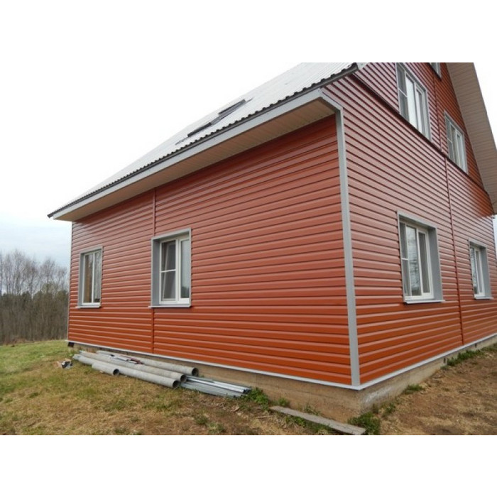 Металлический сайдинг Grand Line Корабельная Доска 0.45 мм PE RAL 8004 терракота фото 2