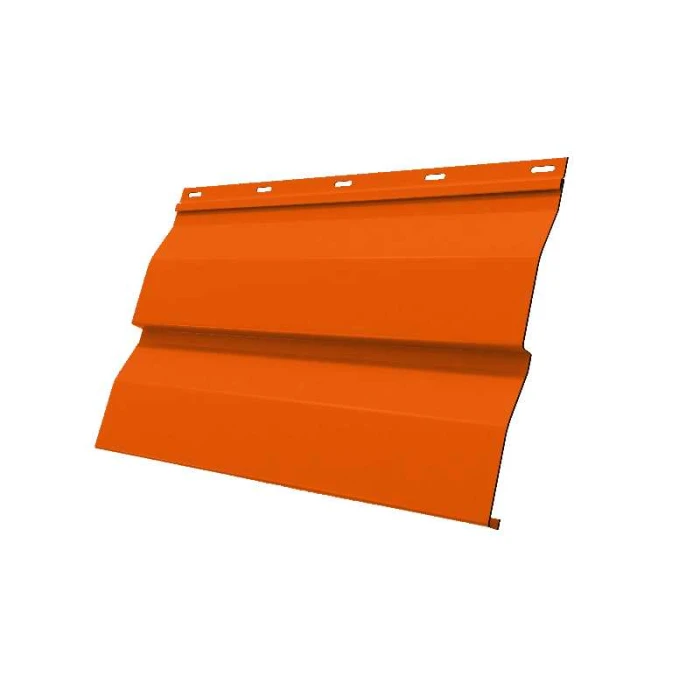 Металлический сайдинг Grand Line Корабельная Доска 0.45 мм PE с пленкой RAL 2004 оранжевый