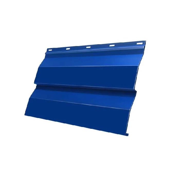 Металлический сайдинг Grand Line Корабельная Доска 0.45 мм PE с пленкой RAL 5005 сигнальный синий