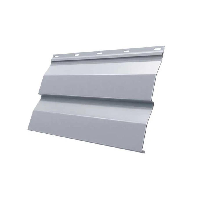 Металлический сайдинг Grand Line Корабельная Доска 0.45 мм PE с пленкой RAL 9006 бело-алюминиевый