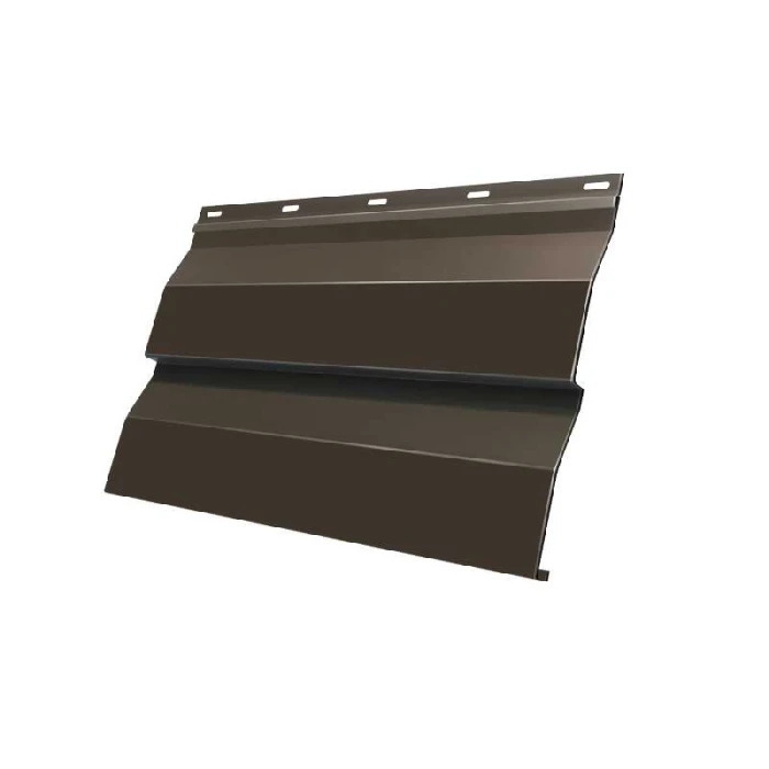 Металлический сайдинг Grand Line Корабельная Доска 0.45 мм PE с пленкой RR 32 темно-коричневый