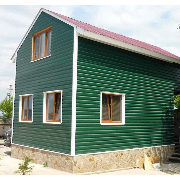 Металлический сайдинг Grand Line Корабельная Доска 0.5 мм Satin RAL 6005 зеленый мох фото 3