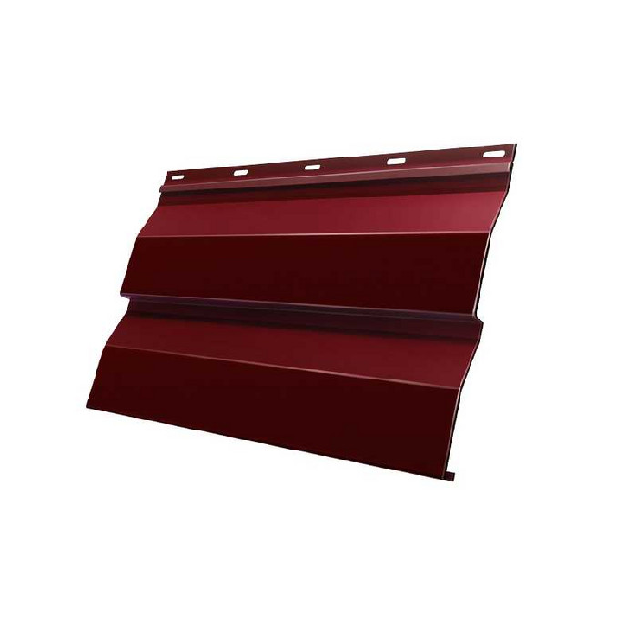 Металлический сайдинг Grand Line Корабельная Доска 0.5 мм Satin с пленкой RAL 3005 красное вино