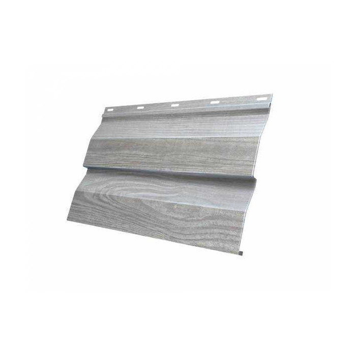 Металлический сайдинг Grand Line Корабельная Доска 0.45 мм Print Premium Silver Wood