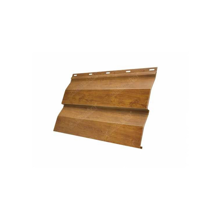 Металлический сайдинг Grand Line Корабельная Доска 0.45 мм Print Premium с пленкой Golden Wood
