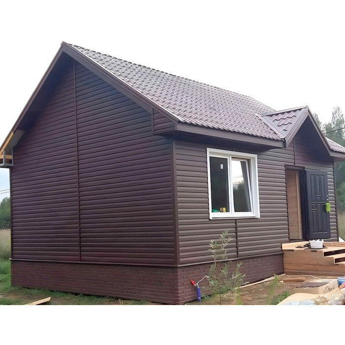 Металлический сайдинг Grand Line Корабельная Доска XL 0.45 мм Drap RR 32 темно-коричневый фото 3