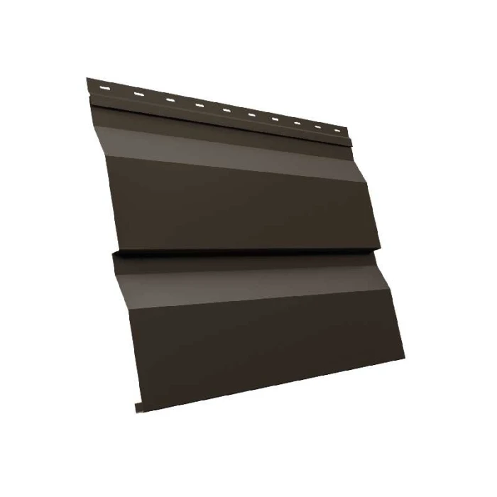 Металлический сайдинг Grand Line Корабельная Доска XL 0.45 мм Drap RR 32 темно-коричневый