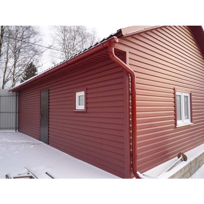 Металлический сайдинг Grand Line Корабельная Доска XL 0.45 мм PE RAL 3005 красное вино фото 4
