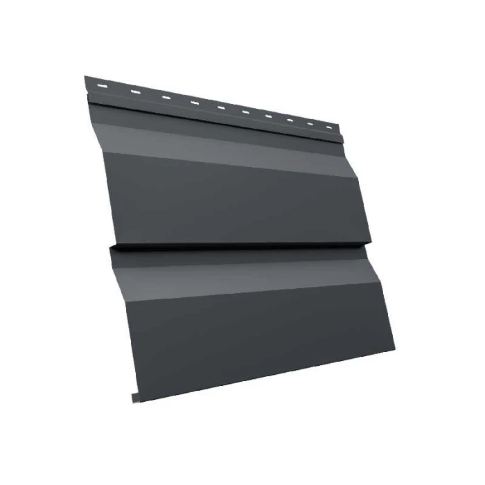 Металлический сайдинг Grand Line Корабельная Доска XL 0.45 мм PE RAL 7024 мокрый асфальт