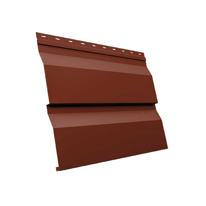 Металлический сайдинг Grand Line Корабельная Доска XL 0.5 мм GreenCoat Pural BT, matt RR 29 красный (RAL 3009 оксидно-красный)