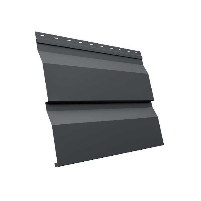 Металлический сайдинг Grand Line Корабельная Доска XL 0.5 мм PurPro Matt 275 RAL 7024 мокрый асфальт