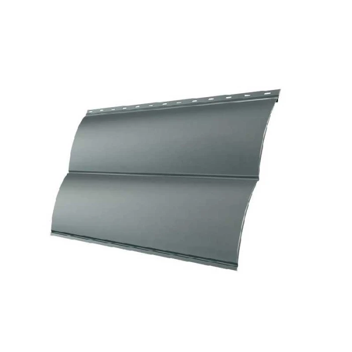 Металлический сайдинг Grand Line Сталь Блок-хаус 0.45 мм PE с пленкой RAL 7005 мышино-серый