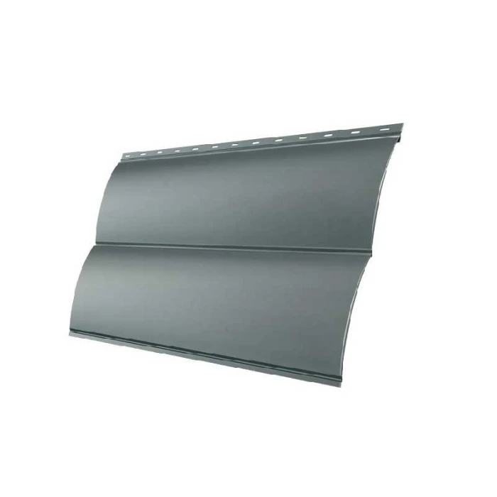 Металлический сайдинг Grand Line Сталь Блок-хаус 0.45 мм PE с пленкой RAL 9006 бело-алюминиевый