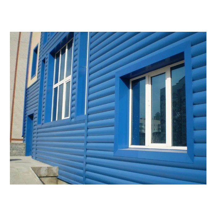 Металлический сайдинг Grand Line ЭкоБрус 0.5 мм Satin RAL 5005 сигнальный синий фото 2