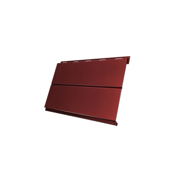Металлический сайдинг Grand Line ЭкоБрус 0.5 мм Satin с пленкой RAL 3009 оксидно-красный