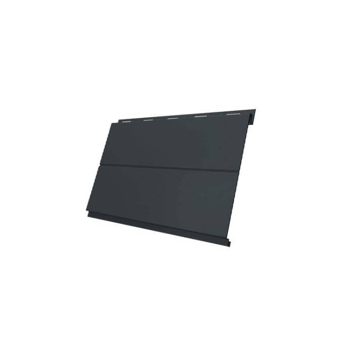 Металлический сайдинг Grand Line ЭкоБрус 0.5 мм Satin с пленкой RAL 7016 антрацитово-серый