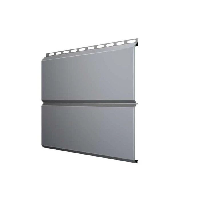 Металлический сайдинг Grand Line ЭкоБрус 0.5 мм Satin с пленкой RAL 9006 бело-алюминиевый