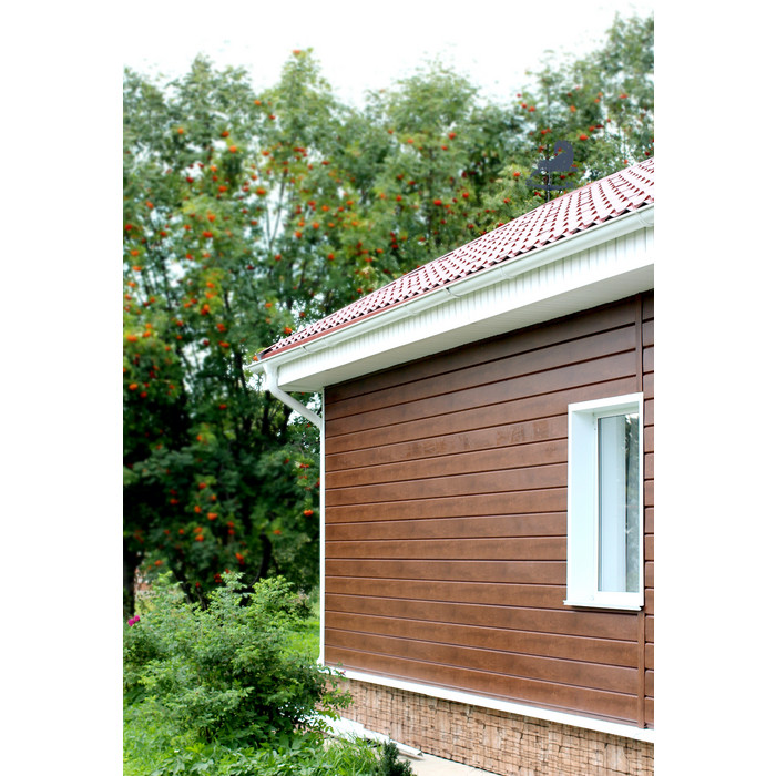 Металлический сайдинг Grand Line ЭкоБрус 0.45 мм Gofr Print Elite Cherry Wood фото 2