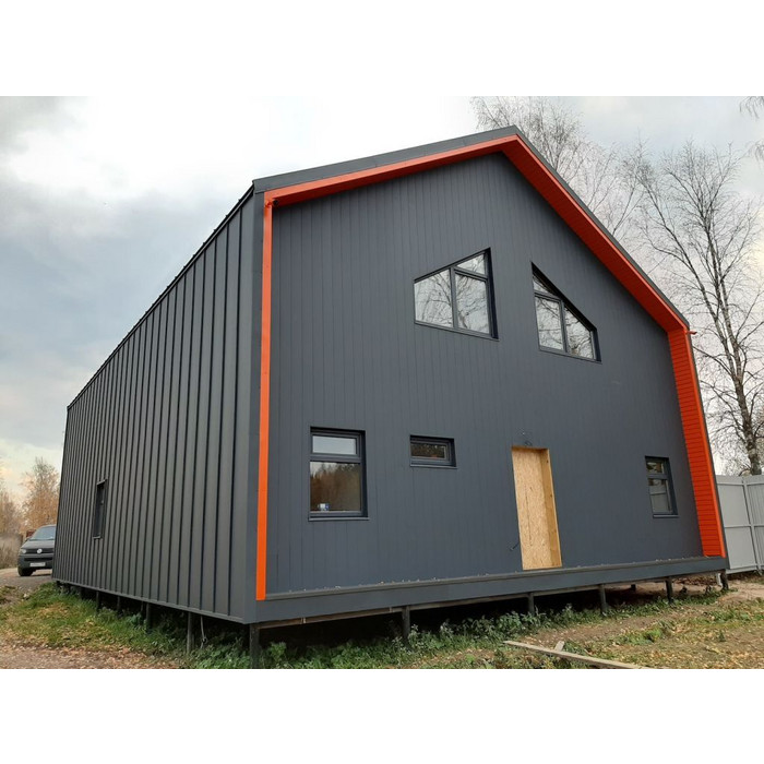 Металлический сайдинг Grand Line ЭкоБрус 0.5 мм Gofr Rooftop Matte RAL 7016 фото 2