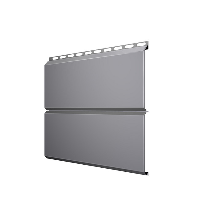Металлический сайдинг Grand Line ЭкоБрус 0.5 мм Gofr Satin с пленкой RAL 7004 сигнальный серый