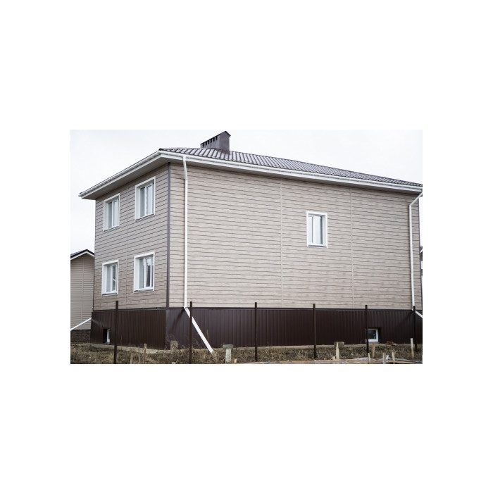 Металлический сайдинг Grand Line ЭкоБрус 0.45 мм Print Elite White Wood фото 2
