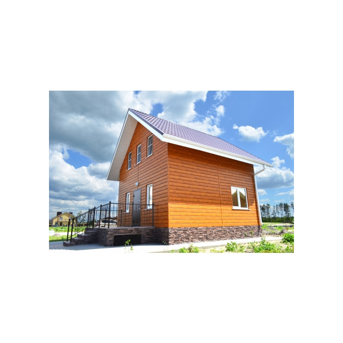 Металлический сайдинг Grand Line ЭкоБрус 0.45 мм Print Premium Golden Wood фото 2