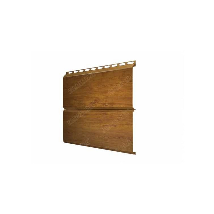 Металлический сайдинг Grand Line ЭкоБрус 0.45 мм Print Premium с пленкой Golden Wood