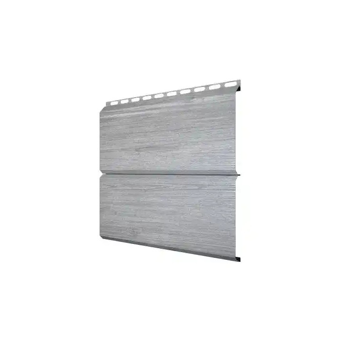 Металлический сайдинг Grand Line ЭкоБрус 0.45 мм Print Premium с пленкой Silver Wood фото 2