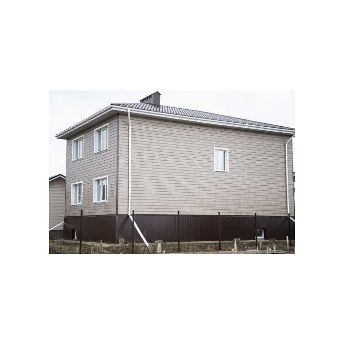 Металлический сайдинг Grand Line ЭкоБрус 0.45 мм Print Premium с пленкой Silver Wood