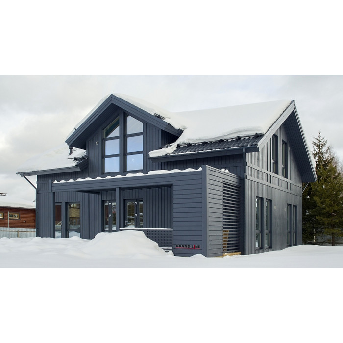 Металлический сайдинг Grand Line ЭкоБрус 0.5 мм GreenCoat Pural BT. matt RR2Н3 (RAL 7016 серый антрацит) фото 2